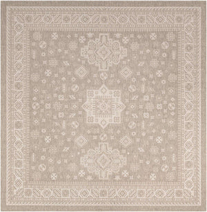 Light Gray 13' 1 x 13' 1 Outdoor Aztec Square Area Rug Weather Resistant for Patio, Deck, Terrace, Balcony, Porch 100% Polypropylene Traditional Carpet Mat for Sale at Rug Engine