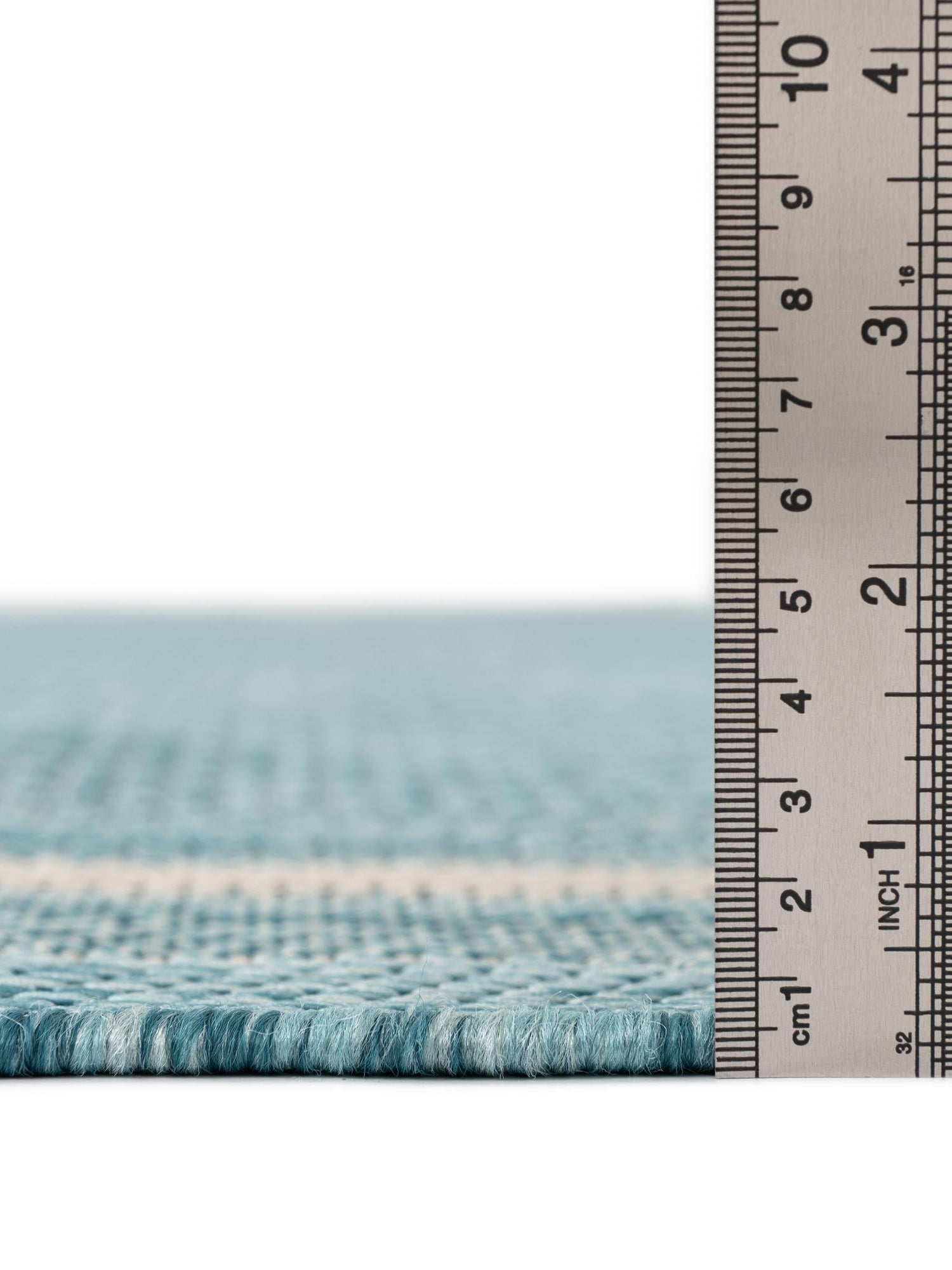 Aquamarine 13' 1 x 13' 1 Outdoor Border Square Area Rug Weather Resistant for Patio, Deck, Terrace, Balcony, Porch 100% Polypropylene Classic Bordered Carpet for Sale at Rug Engine