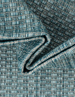 Aquamarine 10' 8 x 10' 8 Outdoor Border Square Area Rug Weather Resistant for Patio, Deck, Terrace, Balcony, Porch 100% Polypropylene Classic Bordered Carpet for Sale at Rug Engine
