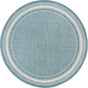 Teal 13' 1 x 13' 1 Outdoor Border Round Area Rug Weather Resistant for Patio, Deck, Terrace, Balcony, Porch 100% Polypropylene Classic Bordered Carpet for Sale at Rug Engine