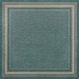 Teal 13' 1 x 13' 1 Outdoor Border Square Area Rug Weather Resistant for Patio, Deck, Terrace, Balcony, Porch 100% Polypropylene Classic Bordered Carpet for Sale at Rug Engine
