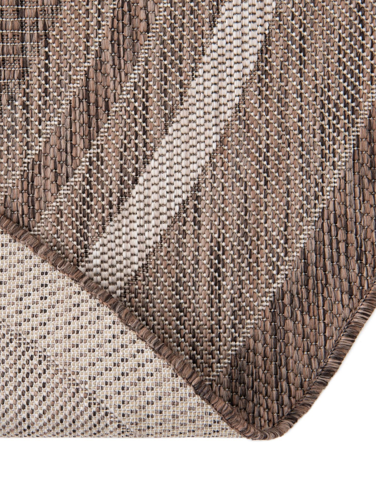 Brown 6' 1 x 6' 1 Outdoor Border Round Area Rug Weather Resistant for Patio, Deck, Terrace, Balcony, Porch 100% Polypropylene Classic Bordered Carpet for Sale at Rug Engine