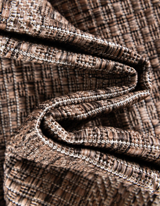 Brown 8' x 8' Outdoor Border Square Rug