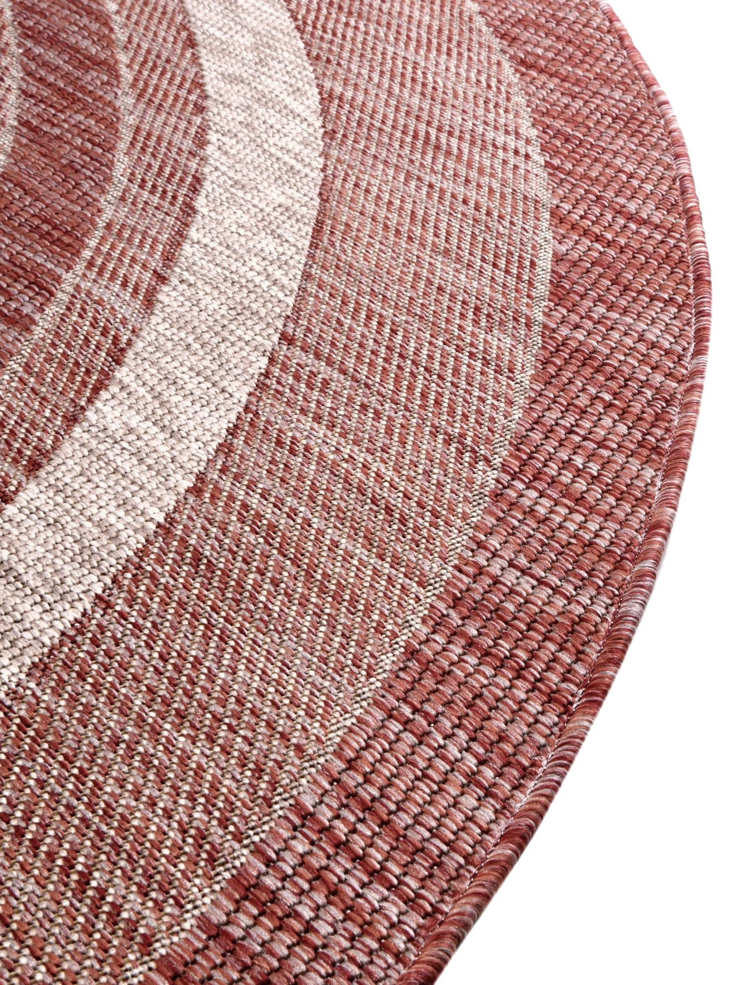 Rust Red 5' 3 x 5' 3 Outdoor Border Round Area Rug Weather Resistant for Patio, Deck, Terrace, Balcony, Porch 100% Polypropylene Classic Bordered Carpet for Sale at Rug Engine