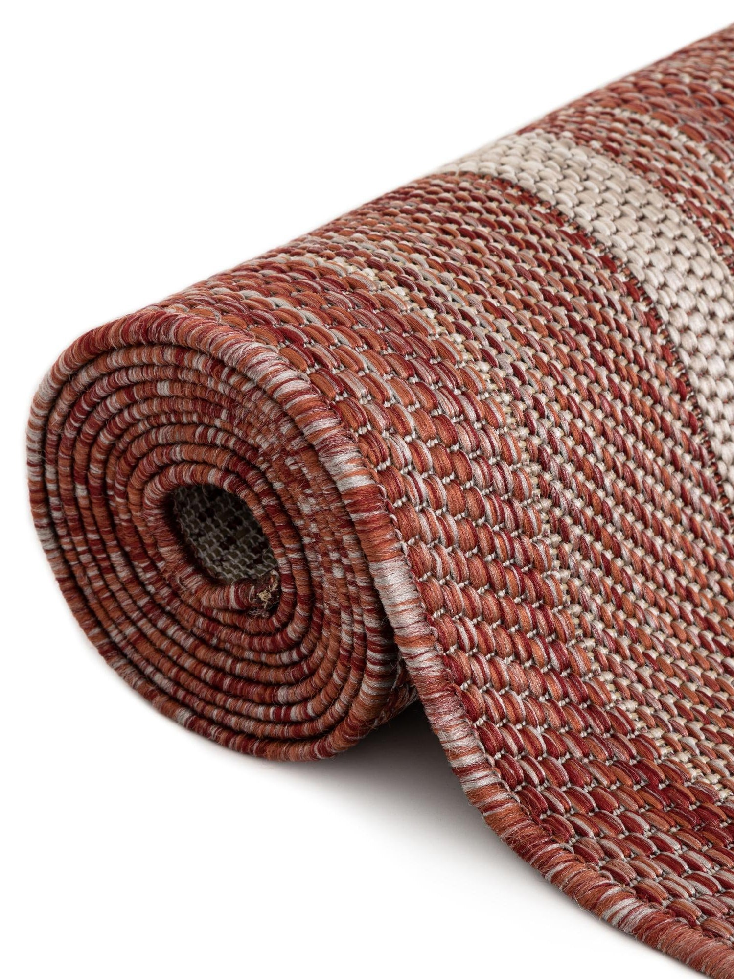 Rust Red 10' x 10' Outdoor Border Round Area Rug Weather Resistant for Patio, Deck, Terrace, Balcony, Porch 100% Polypropylene Classic Bordered Carpet for Sale at Rug Engine