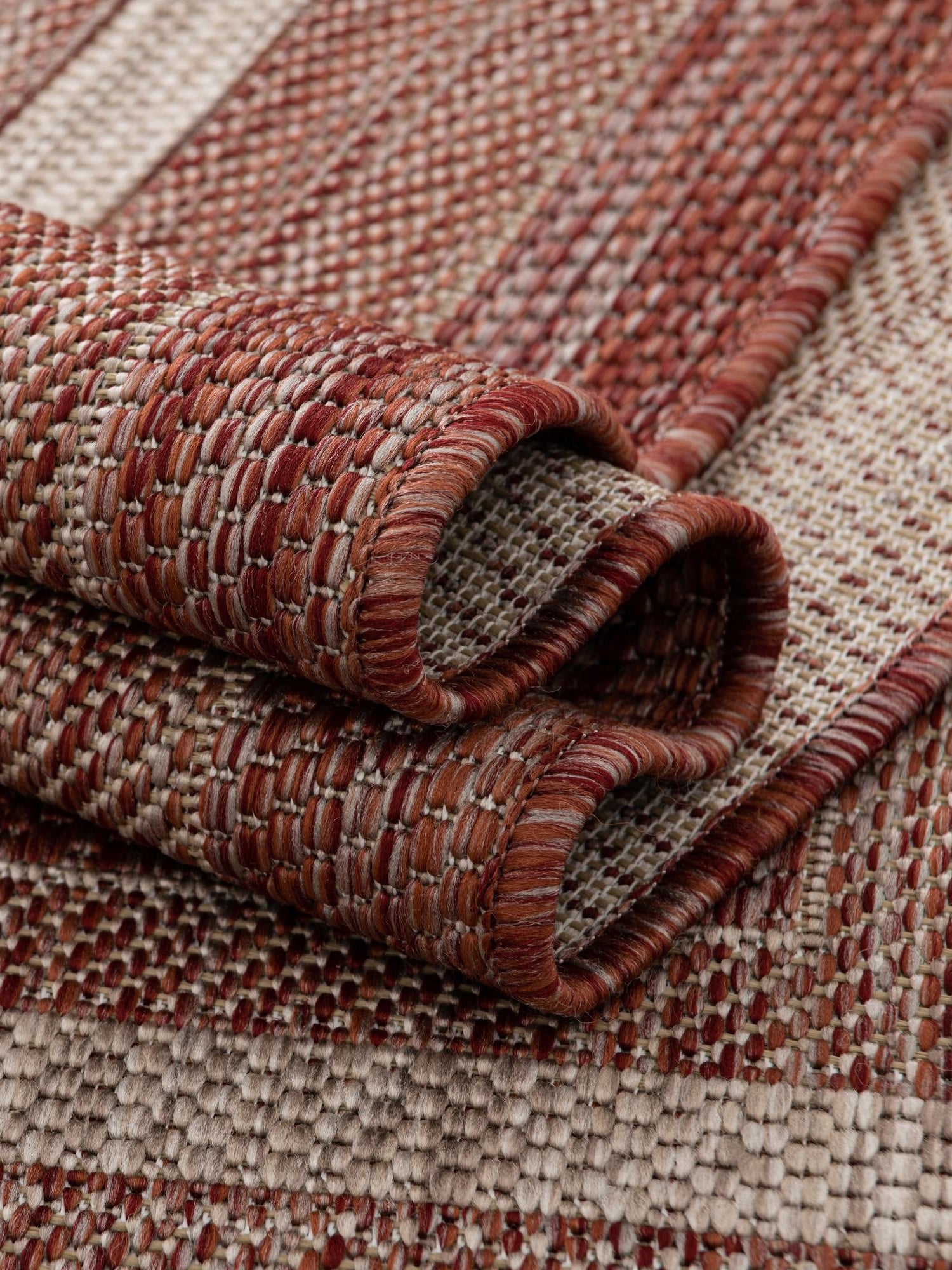 Rust Red 13' 1 x 13' 1 Outdoor Border Round Area Rug Weather Resistant for Patio, Deck, Terrace, Balcony, Porch 100% Polypropylene Classic Bordered Carpet for Sale at Rug Engine