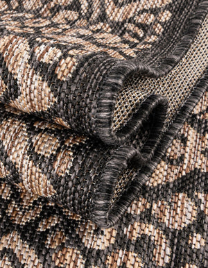 Charcoal Gray 13' 1 x 13' 1 Outdoor Border Square Rug
