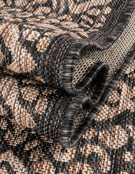 Charcoal Gray 13' 1 x 13' 1 Outdoor Border Square Rug