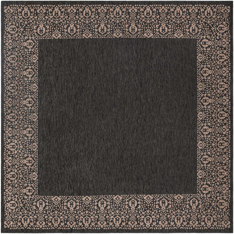 Charcoal Gray 13' 1 x 13' 1 Outdoor Border Square Rug