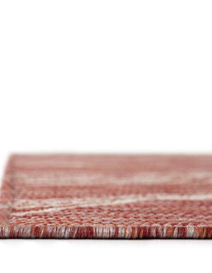 Rust Red 10' 8 x 10' 8 Outdoor Botanical Square Area Rug Weather Resistant for Patio, Deck, Terrace, Balcony, Porch Polypropylene Garden Floral Tropical Carpet for Sale at Rug Engine