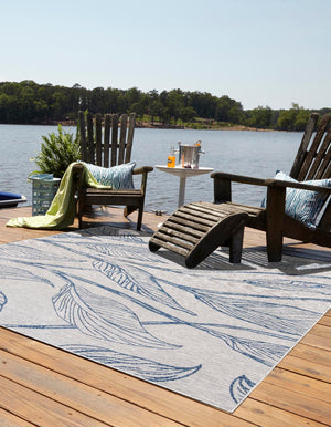 Light Gray 10' 8 x 10' 8 Outdoor Botanical Square Area Rug Weather Resistant for Patio, Deck, Terrace, Balcony, Porch Polypropylene Garden Floral Tropical Carpet for Sale at Rug Engine
