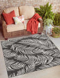 Charcoal 13' 1 x 13' 1 Outdoor Botanical Square Area Rug Weather Resistant for Patio, Deck, Terrace, Balcony, Porch Polypropylene Garden Floral Tropical Carpet for Sale at Rug Engine