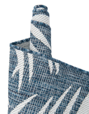 Blue 13' 1 x 13' 1 Outdoor Botanical Square Area Rug Weather Resistant for Patio, Deck, Terrace, Balcony, Porch Polypropylene Garden Floral Tropical Carpet for Sale at Rug Engine