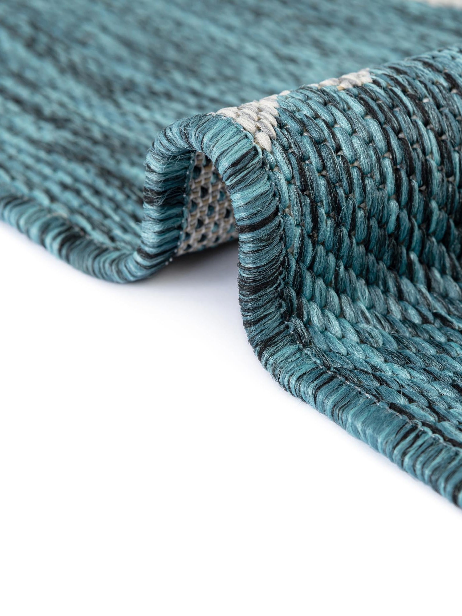 Teal 10' 8 x 10' 8 Outdoor Botanical Square Area Rug Weather Resistant for Patio, Deck, Terrace, Balcony, Porch Polypropylene Garden Floral Tropical Carpet for Sale at Rug Engine