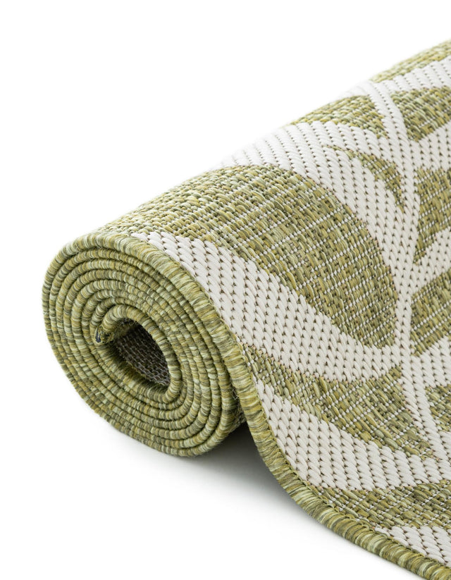 Green 12' x 12' Outdoor Botanical Square Area Rug Weather Resistant for Patio, Deck, Terrace, Balcony, Porch Polypropylene Garden Floral Tropical Carpet for Sale at Rug Engine