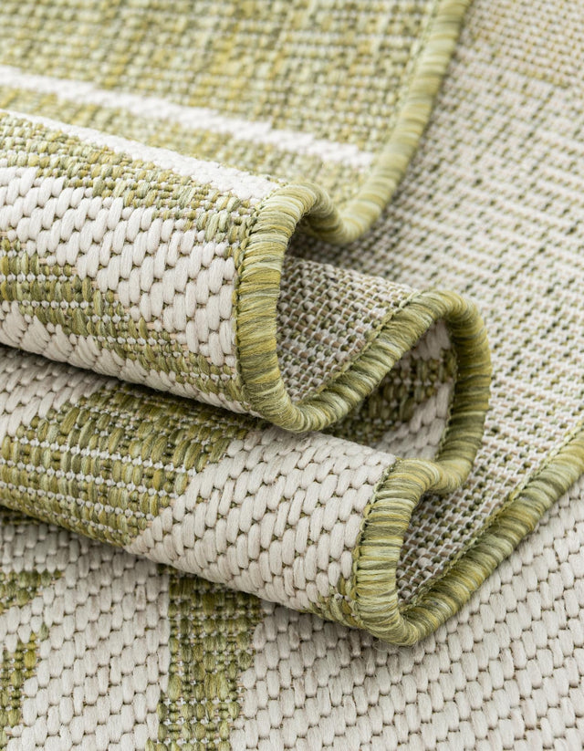 Green 12' x 12' Outdoor Botanical Square Area Rug Weather Resistant for Patio, Deck, Terrace, Balcony, Porch Polypropylene Garden Floral Tropical Carpet for Sale at Rug Engine