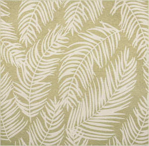 Green 13' 1 x 13' 1 Outdoor Botanical Square Area Rug Weather Resistant for Patio, Deck, Terrace, Balcony, Porch Polypropylene Garden Floral Tropical Carpet for Sale at Rug Engine