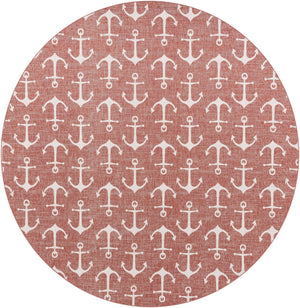 Rust Red 13' 1 x 13' 1 Outdoor Coastal Round Area Rug Weather Resistant for Patio, Deck, Terrace, Balcony, Porch 100% Polypropylene Coastal Decor Carpet for Sale at Rug Engine