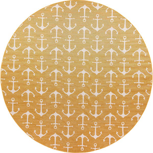 Yellow 13' 1 x 13' 1 Outdoor Coastal Round Area Rug Weather Resistant for Patio, Deck, Terrace, Balcony, Porch 100% Polypropylene Coastal Decor Carpet for Sale at Rug Engine