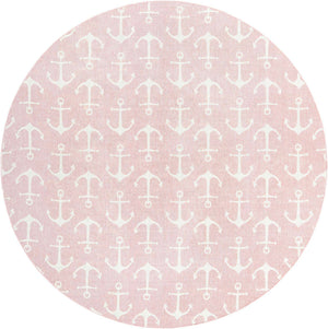 Pink 13' 1 x 13' 1 Outdoor Coastal Round Area Rug Weather Resistant for Patio, Deck, Terrace, Balcony, Porch 100% Polypropylene Coastal Decor Carpet for Sale at Rug Engine