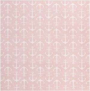 Pink 13' 1 x 13' 1 Outdoor Coastal Square Area Rug Weather Resistant for Patio, Deck, Terrace, Balcony, Porch 100% Polypropylene Coastal Decor Carpet for Sale at Rug Engine