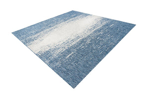 Blue 10' 8 x 10' 8 Outdoor Modern Square Area Rug Weather Resistant for Patio, Deck, Terrace, Balcony, Porch 100% Polypropylene Modern Outside Carpet for Sale at Rug Engine