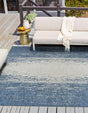 Blue 13' 1 x 13' 1 Outdoor Modern Square Area Rug Weather Resistant for Patio, Deck, Terrace, Balcony, Porch 100% Polypropylene Modern Outside Carpet for Sale at Rug Engine