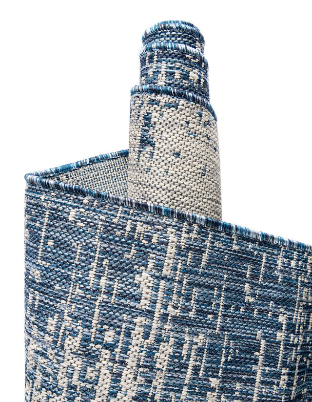 Blue 13' 1 x 13' 1 Outdoor Modern Square Area Rug Weather Resistant for Patio, Deck, Terrace, Balcony, Porch 100% Polypropylene Modern Outside Carpet for Sale at Rug Engine