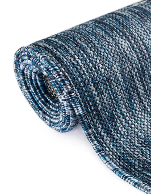 Blue 10' 8 x 10' 8 Outdoor Modern Square Area Rug Weather Resistant for Patio, Deck, Terrace, Balcony, Porch 100% Polypropylene Modern Outside Carpet for Sale at Rug Engine