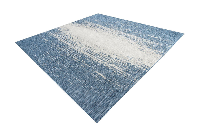 Blue 10' 8 x 10' 8 Outdoor Modern Square Area Rug Weather Resistant for Patio, Deck, Terrace, Balcony, Porch 100% Polypropylene Modern Outside Carpet for Sale at Rug Engine