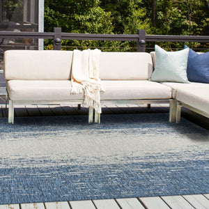 Blue 10' 8 x 10' 8 Outdoor Modern Square Area Rug Weather Resistant for Patio, Deck, Terrace, Balcony, Porch 100% Polypropylene Modern Outside Carpet for Sale at Rug Engine