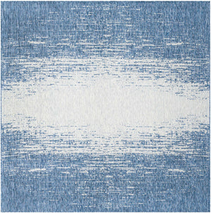Blue 10' 8 x 10' 8 Outdoor Modern Square Area Rug Weather Resistant for Patio, Deck, Terrace, Balcony, Porch 100% Polypropylene Modern Outside Carpet for Sale at Rug Engine