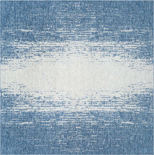 Blue 13' 1 x 13' 1 Outdoor Modern Square Area Rug Weather Resistant for Patio, Deck, Terrace, Balcony, Porch 100% Polypropylene Modern Outside Carpet for Sale at Rug Engine