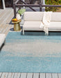 Aqua 13' 1 x 13' 1 Outdoor Modern Square Area Rug Weather Resistant for Patio, Deck, Terrace, Balcony, Porch 100% Polypropylene Modern Outside Carpet for Sale at Rug Engine
