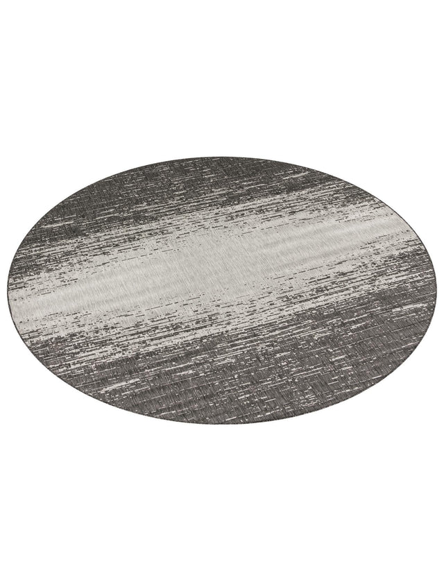 Charcoal Gray 10' 8 x 10' 8 Outdoor Modern Round Area Rug Weather Resistant for Patio, Deck, Terrace, Balcony, Porch 100% Polypropylene Modern Outside Carpet for Sale at Rug Engine