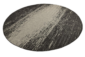 Charcoal Gray 10' 8 x 10' 8 Outdoor Modern Round Area Rug Weather Resistant for Patio, Deck, Terrace, Balcony, Porch 100% Polypropylene Modern Outside Carpet for Sale at Rug Engine