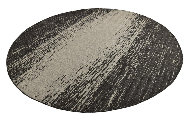 Charcoal Gray 10' 8 x 10' 8 Outdoor Modern Round Area Rug Weather Resistant for Patio, Deck, Terrace, Balcony, Porch 100% Polypropylene Modern Outside Carpet for Sale at Rug Engine