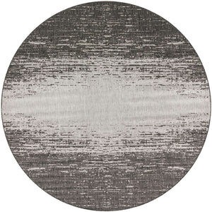 Charcoal Gray 10' 8 x 10' 8 Outdoor Modern Round Area Rug Weather Resistant for Patio, Deck, Terrace, Balcony, Porch 100% Polypropylene Modern Outside Carpet for Sale at Rug Engine