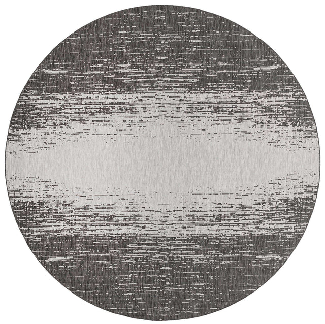 Charcoal Gray 13' 1 x 13' 1 Outdoor Modern Round Area Rug Weather Resistant for Patio, Deck, Terrace, Balcony, Porch 100% Polypropylene Modern Outside Carpet for Sale at Rug Engine