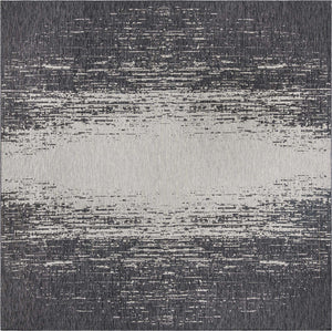 Charcoal Gray 13' 1 x 13' 1 Outdoor Modern Square Area Rug Weather Resistant for Patio, Deck, Terrace, Balcony, Porch 100% Polypropylene Modern Outside Carpet for Sale at Rug Engine