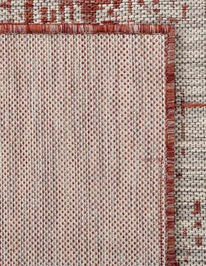 Rust Red 10' 8 x 10' 8 Outdoor Modern Square Area Rug Weather Resistant for Patio, Deck, Terrace, Balcony, Porch 100% Polypropylene Modern Outside Carpet for Sale at Rug Engine