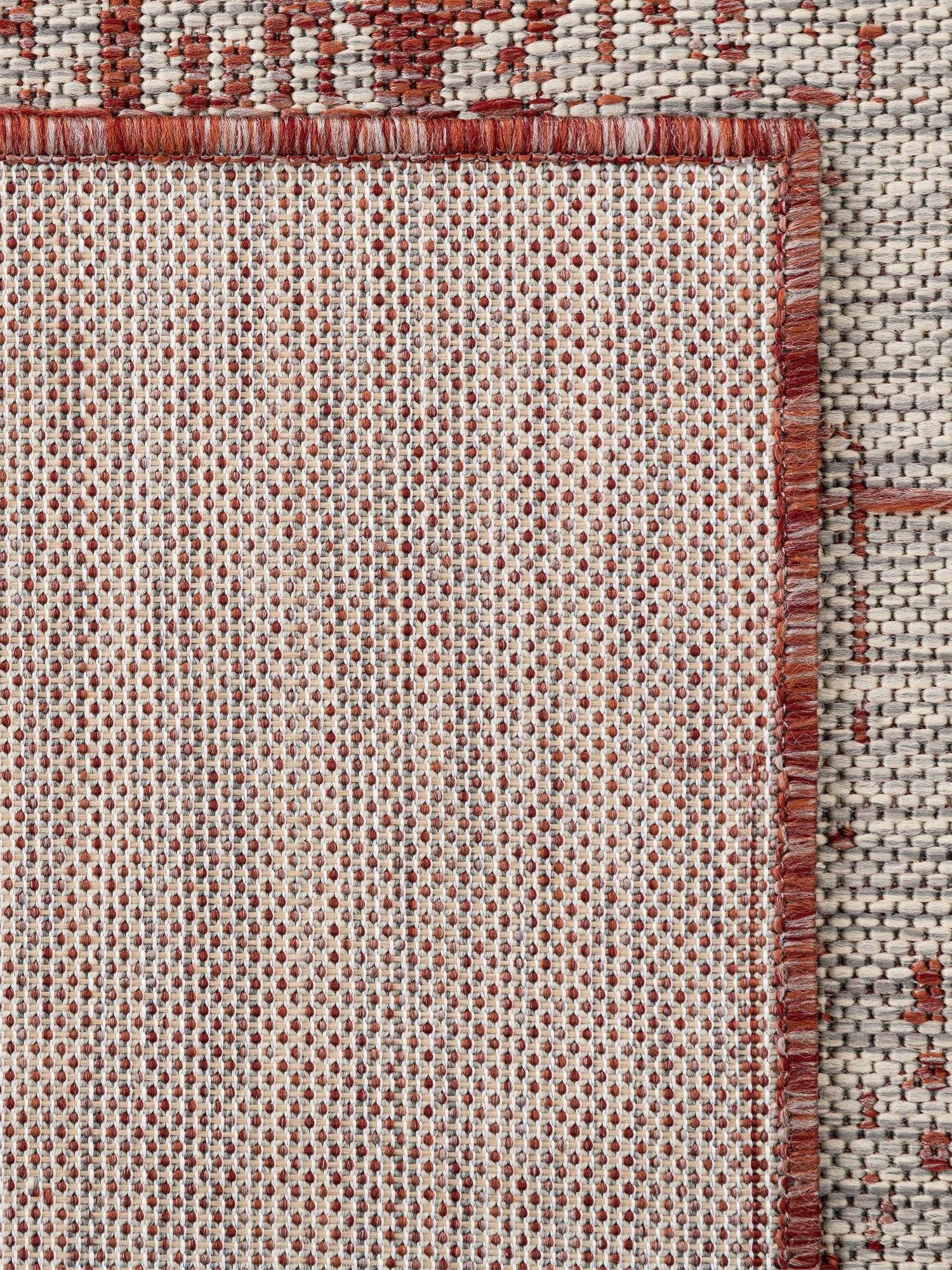 Rust Red 13' 1 x 13' 1 Outdoor Modern Square Area Rug Weather Resistant for Patio, Deck, Terrace, Balcony, Porch 100% Polypropylene Modern Outside Carpet for Sale at Rug Engine