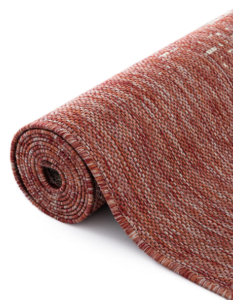 Rust Red 10' 8 x 10' 8 Outdoor Modern Square Area Rug Weather Resistant for Patio, Deck, Terrace, Balcony, Porch 100% Polypropylene Modern Outside Carpet for Sale at Rug Engine
