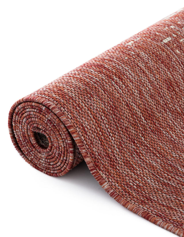 Rust Red 10' 8 x 10' 8 Outdoor Modern Square Area Rug Weather Resistant for Patio, Deck, Terrace, Balcony, Porch 100% Polypropylene Modern Outside Carpet for Sale at Rug Engine