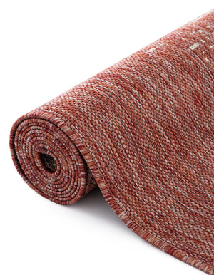 Rust Red 13' 1 x 13' 1 Outdoor Modern Square Area Rug Weather Resistant for Patio, Deck, Terrace, Balcony, Porch 100% Polypropylene Modern Outside Carpet for Sale at Rug Engine