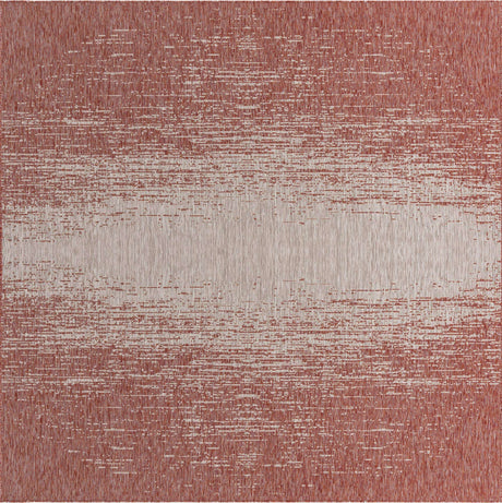 Rust Red 10' 8 x 10' 8 Outdoor Modern Square Area Rug Weather Resistant for Patio, Deck, Terrace, Balcony, Porch 100% Polypropylene Modern Outside Carpet for Sale at Rug Engine