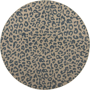 Blue 10' 8 x 10' 8 Outdoor Safari Round Area Rug Weather Resistant for Patio, Deck, Terrace, Balcony, Porch Animal Print Wildlife Nature Carpet for Sale at Rug Engine