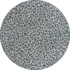 Blue 13' 1 x 13' 1 Outdoor Safari Round Area Rug Weather Resistant for Patio, Deck, Terrace, Balcony, Porch Animal Print Wildlife Nature Carpet for Sale at Rug Engine