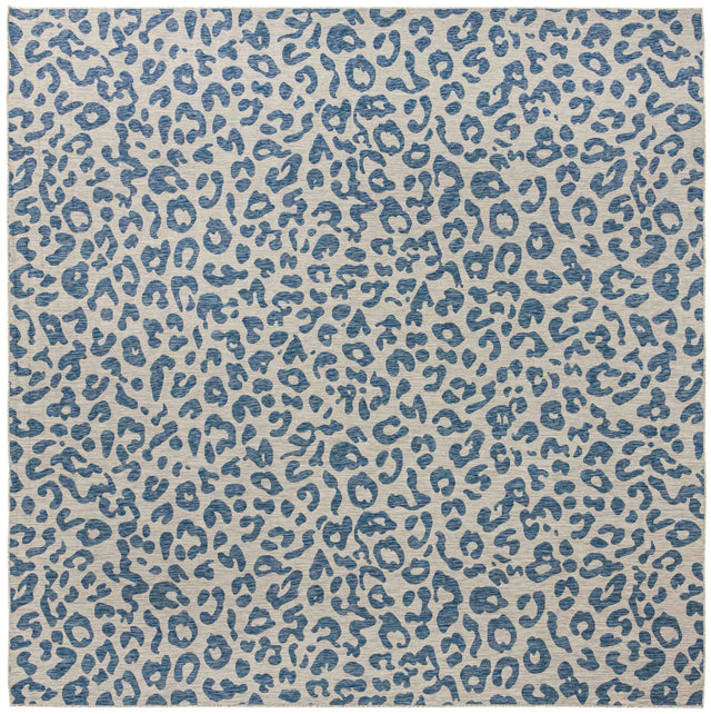 Blue 13' 1 x 13' 1 Outdoor Safari Square Area Rug Weather Resistant for Patio, Deck, Terrace, Balcony, Porch Animal Print Wildlife Nature Carpet for Sale at Rug Engine