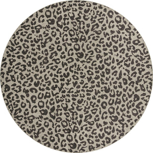 Light Gray 13' 1 x 13' 1 Outdoor Safari Round Area Rug Weather Resistant for Patio, Deck, Terrace, Balcony, Porch Animal Print Wildlife Nature Carpet for Sale at Rug Engine